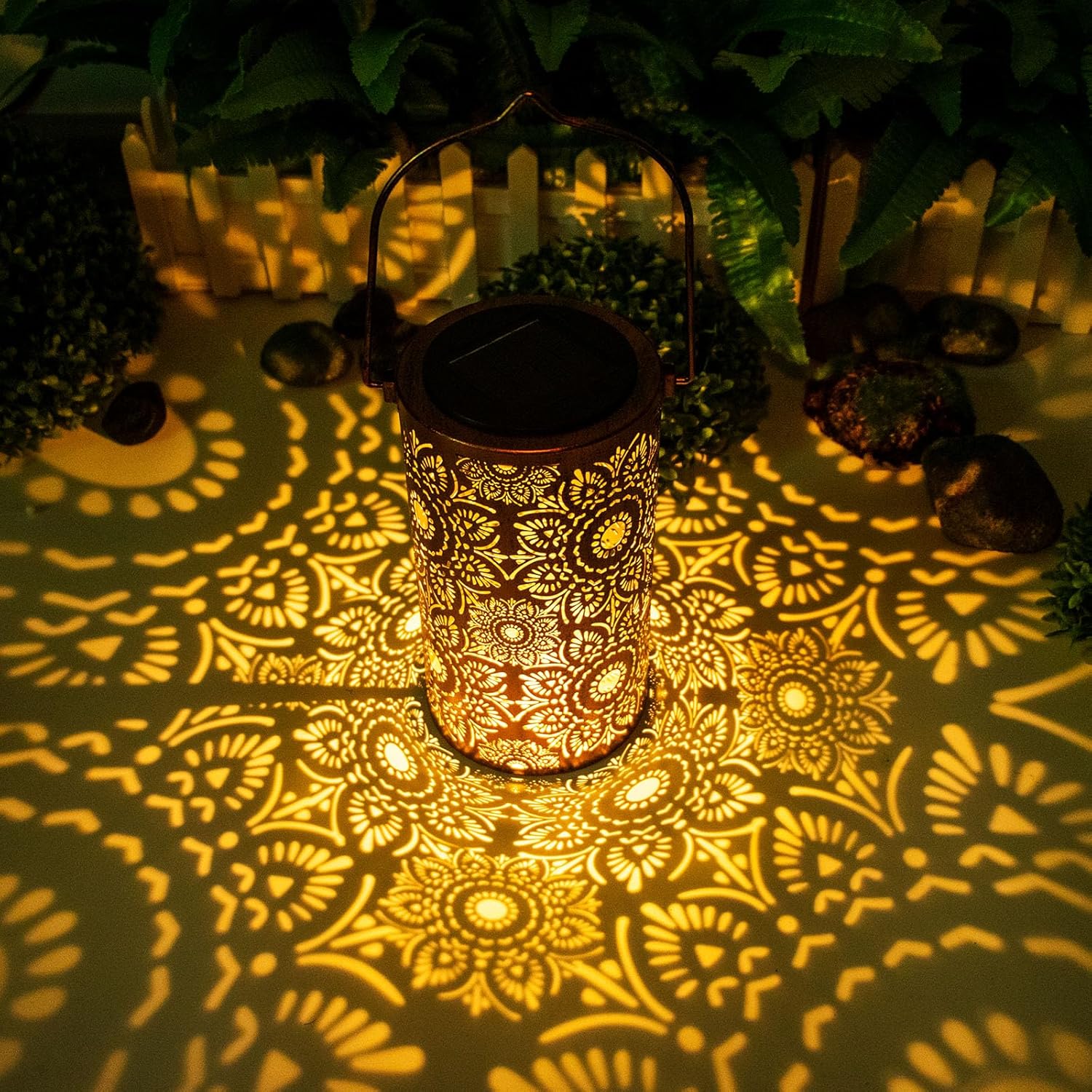 Solar Lanterns Outdoor Hanging Lantern Lights,Sunflower Metal Decor Lanterns-Waterproof LED Decorative Light for Garden Patio Yard Lawn Backyard Front Porch as Gifts for Mom Grandma Women - Image 2